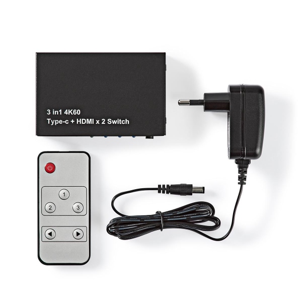 Nedis HDMI ™ Kytkin | 3-Porttinen port(s) | 1x USB-C™ / 2x HDMI™