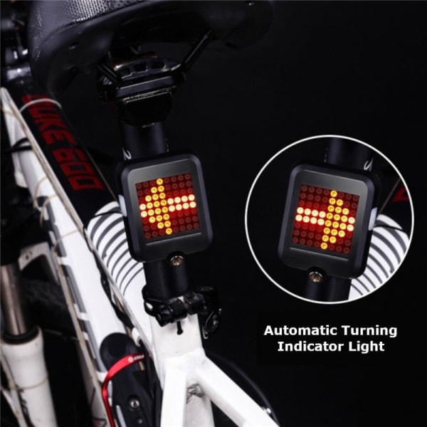 Smart automatisk baglygte til cykel med lasersensor & 64 LED