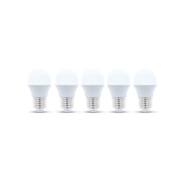 LED-Lampa E27, G45, 6W, 4500K 5-pack, Vit neutral