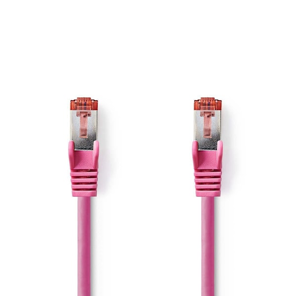 Nedis Kat 6 kabel | RJ45 Han | RJ45 Han | S/FTP | 7.50 m | Runde | LSZH | Pink | Plastikpose