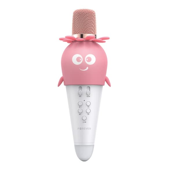 Forever AMS-200 Bluetooth-karaokemikrofoni kaiuttimella, vaaleanpunainen