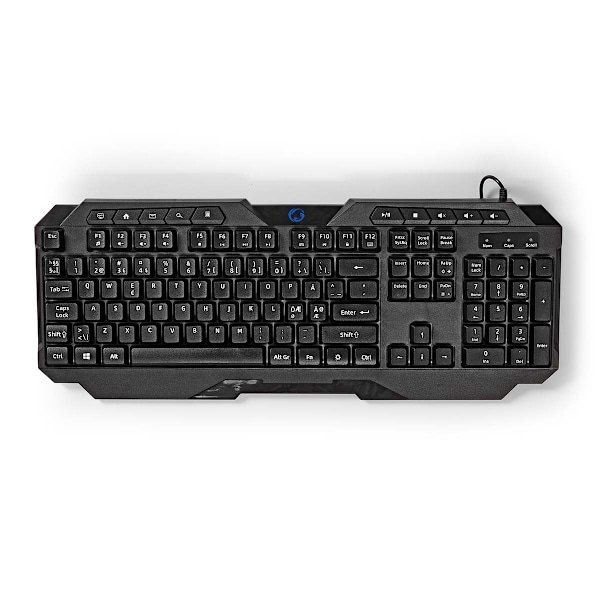Nedis Pelinäppäimistö Langallinen | USB Type-A | Kalvonäppäiminä | LED | QWERTY | ND Näppäinasettelu | USB Virta | Virtakaapelin pituus: 1.30 m | Mult