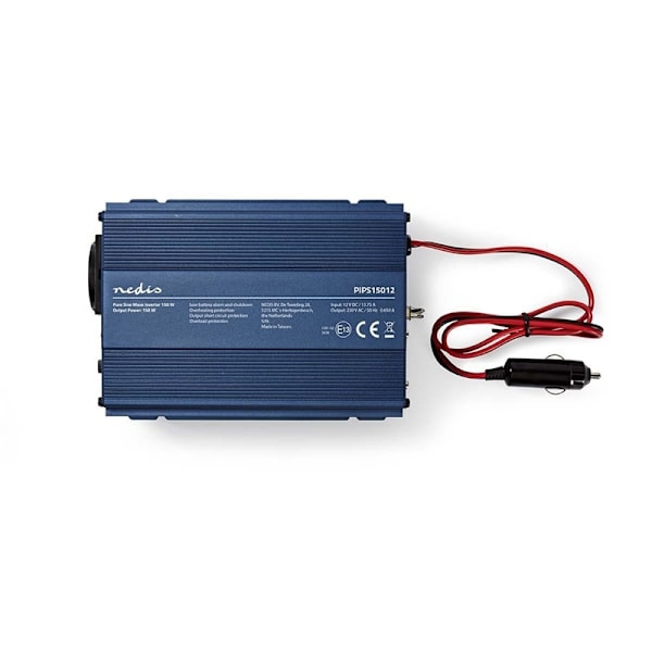 Nedis Strömväxelriktare | Inspänning: 12 V DC | Enhetens utgångsanslutning: Type F (CEE 7/3) | 230 V AC 50 Hz | 150 W | Toppeffekt: 300 W | Cigarettän