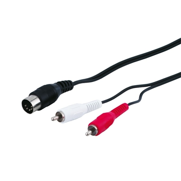 Goobay Adapter för ljudkabel, DIN-uttag till stereo RCA-kontakt DIN plugg 180 ° (5-pin) > 2x RCA-kontakt (ljud vänster / höger)