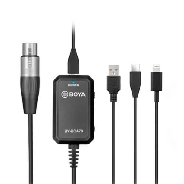 BOYA Mikrofoniadapteri XLR - USB-A/C & Lightning BY-BCA70 XLR