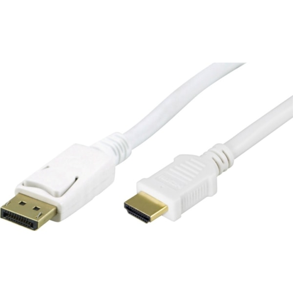 DELTACO DisplayPort - HDMI monitorikaapeli, ääni u-u 1m valk