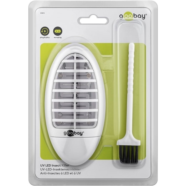 Goobay UV-LED-insektsdödare Elektrisk UV LED-insektsfälla för inomhusbruk
