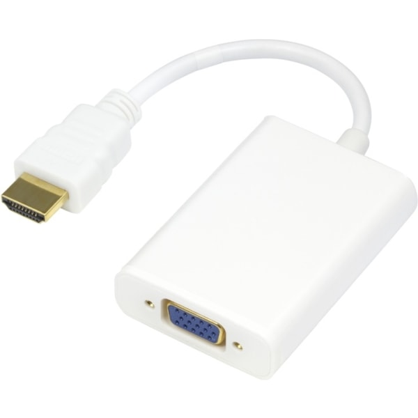 DELTACO HDMI - VGA-sovitin, 19-pin ur- 15-pin+3,5mm, 0,2m, valkoinen