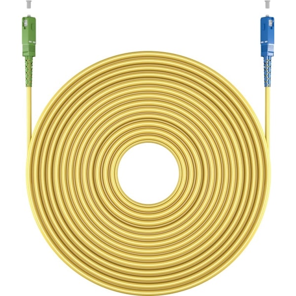 Goobay Fiberoptisk kabel (FTTH), Singlemode (OS2) Yellow, gul (Simplex), 2 m plugg SC-APC (8°) > SC plugg (UPC), halogenfri kabelhölje (LSZH)