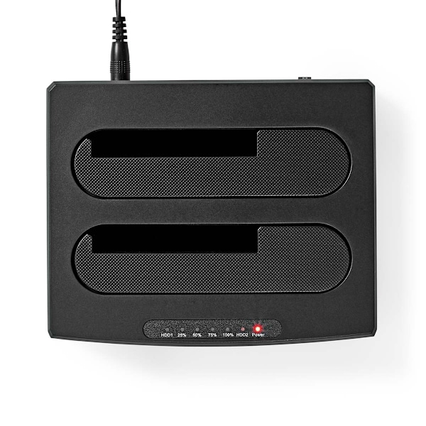 Nedis Harddisk Dockingstation | USB 3.2 Gen1 | USB Type-A | 2 Diske | 2.5 / 3.5 " | USB 3.2 Gen1 | Docking | Desktop