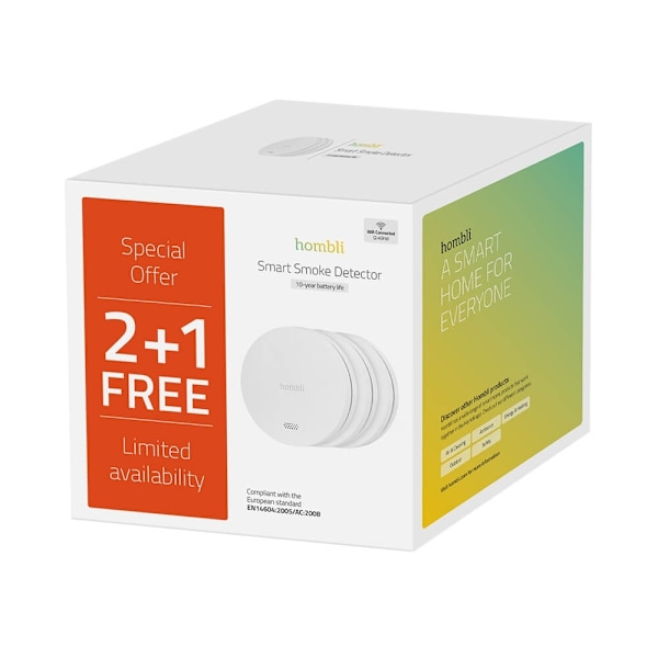 Hombli Smart Rökdetektor Vit Promo 3-Pack