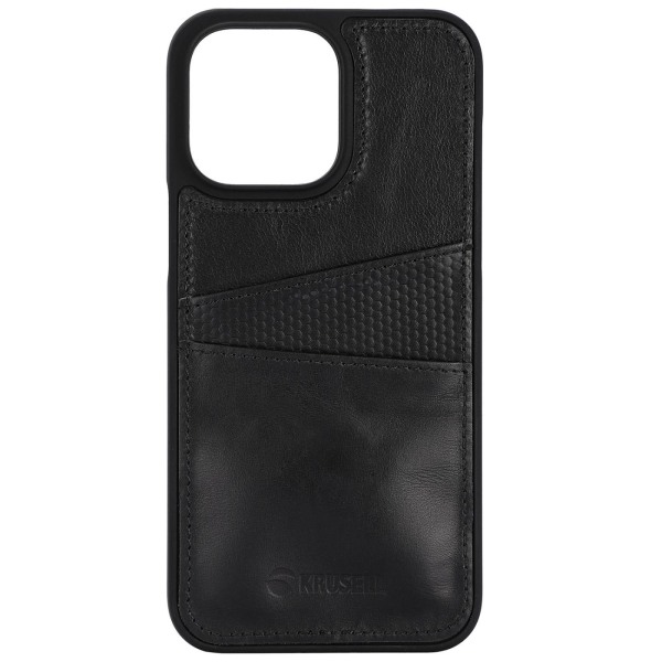 Krusell Leather CardCover iPhone 14 Pro Max Svart Svart