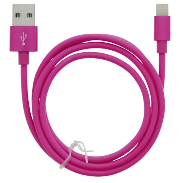 Kaapeli USB-A - Lightning 2.4A, 1m, vaaleanpunainen