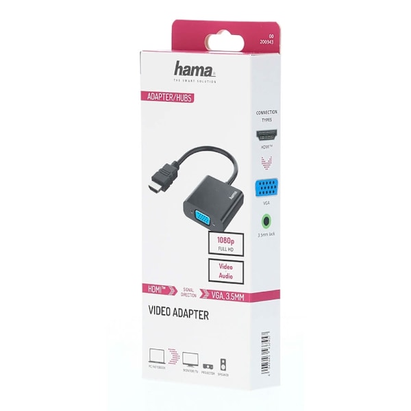 Hama Adapter HDMI-VGA Full-HD 1080p Svart