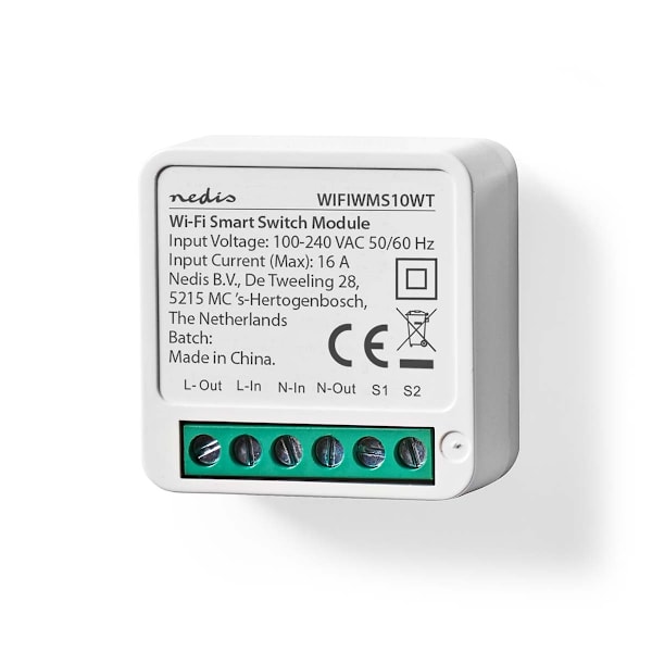 Nedis SmartLife Strömbrytare | Wi-Fi | 3680 W | Terminalanslutning | App tillgänglig för: Android™ / IOS
