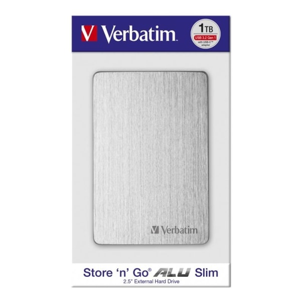 Verbatim STORE'N'GO ALU SLIM 2,5" (6,35 cm) 1 Tt USB 3.2 GEN1 SILVER