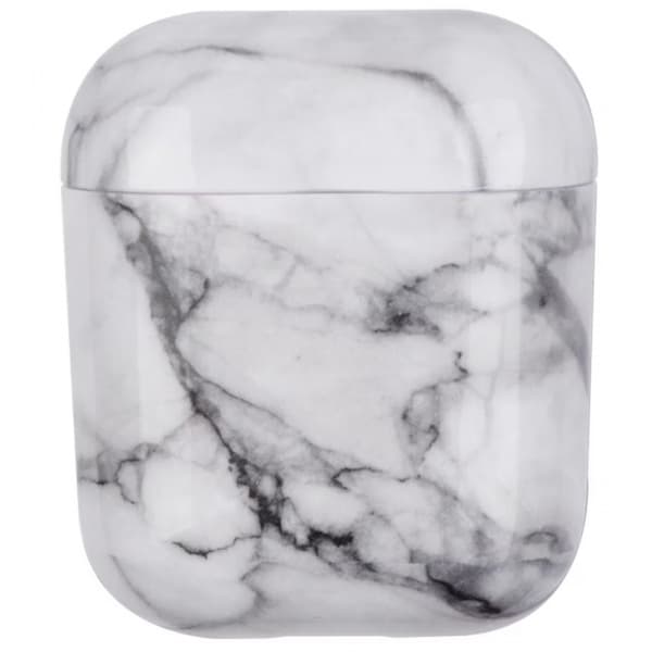 Marmorikuvioinen suojakotelo Apple Airpodeille, Vaaleanharmaa