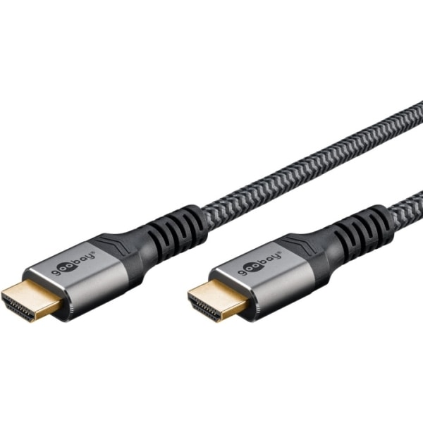 Goobay Höghastighets HDMI™-kabel med Ethernet, 15 m, Sharkskin Grey HDMI™-kontakt (typ A) > HDMI™-kontakt (typ A)