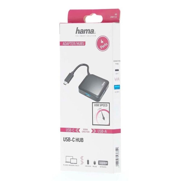 Hama Hub USB-C 4x Porttia 5 Gbit/s