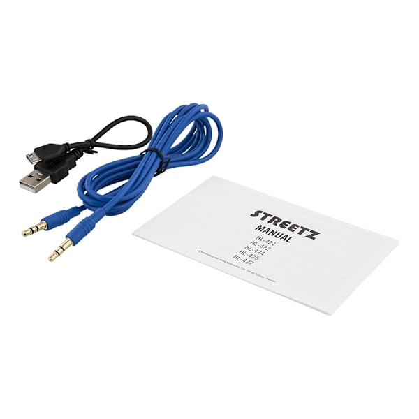 STREETZ Foldable on-ear BT headset, 3.5 mm, blue Blå