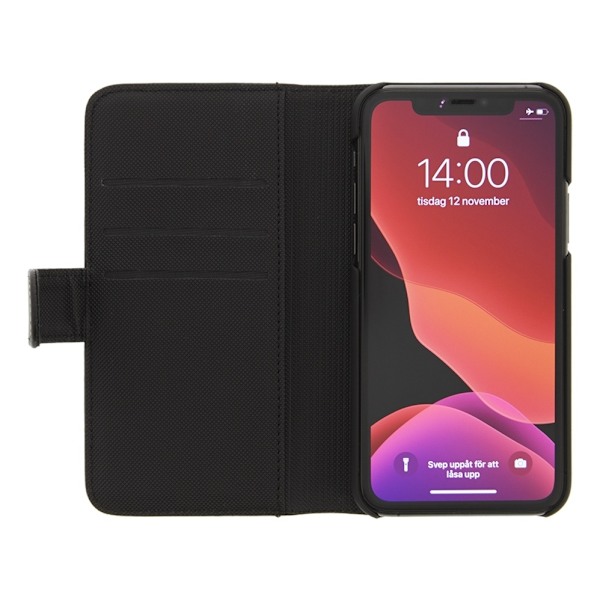 DELTACO wallet case 2-in-1, iPhone 12 Pro Max, magnetic back cover Svart