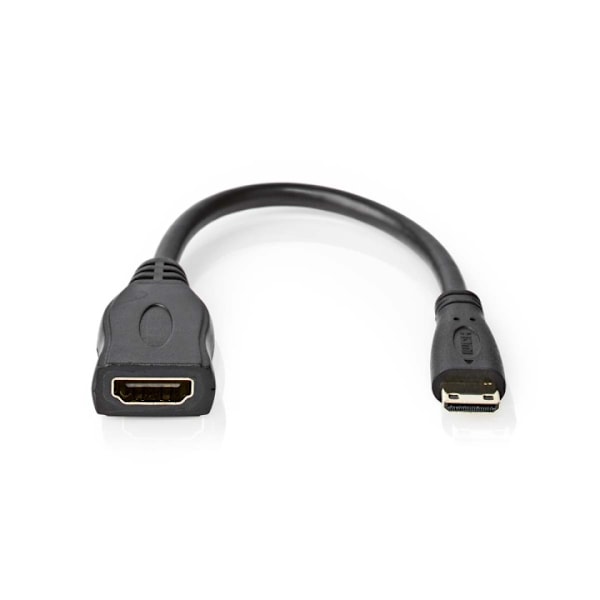 Nedis High Speed ​​HDMI ™ Kaapeli Ethernet | HDMI™ Mini | HDMI™ Ulostulo | 4K@30Hz | 10.2 Gbps | 0.20 m | Pyöreä | PVC | Musta | Laatikko