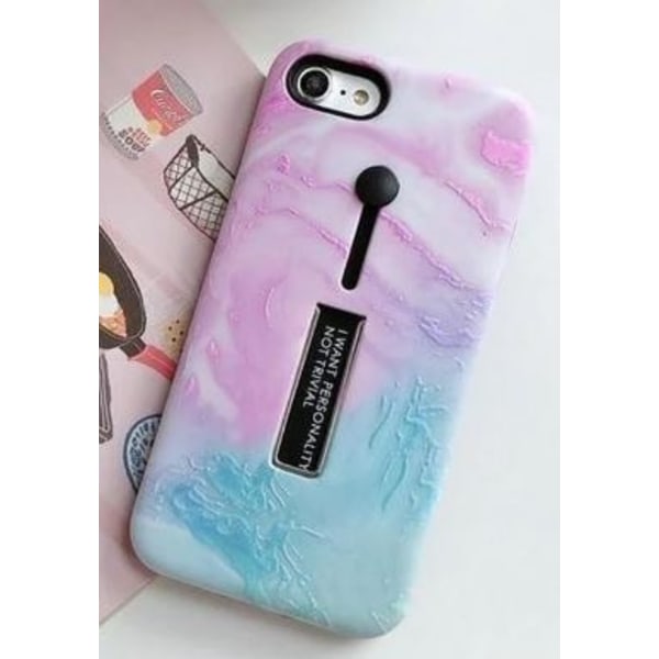 Fashion-kotelo sormenpidikkeellä - iPhone 11 Pro Max, Pinkki/Sininen Rosa