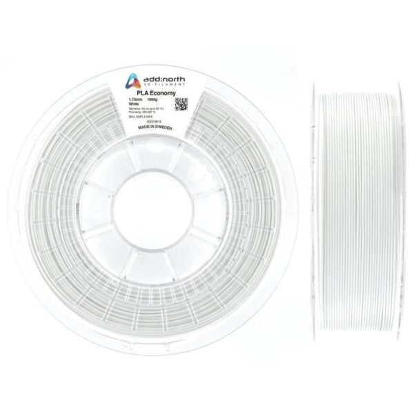 ADDNORTH Filament PLA Economy 1.75mm 1000g Hvid