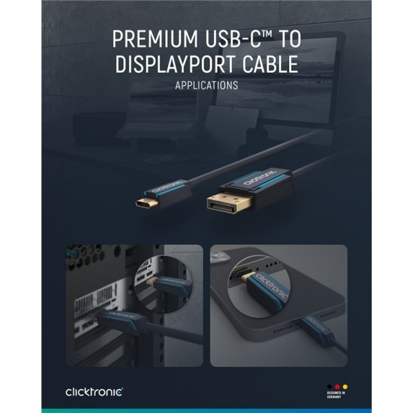 ClickTronic Adapterkabel från USB-C™ till DisplayPort™ Premiumka