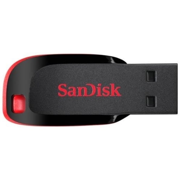 SanDisk Cruzer Blade, USB 2.0-minne (16GB) musta, Punainen
