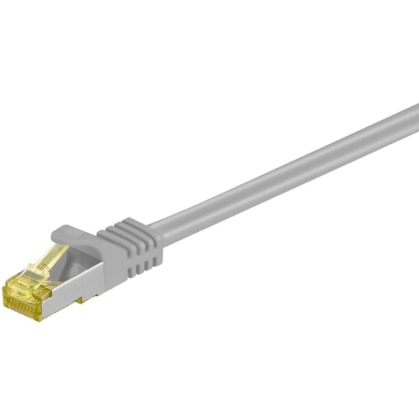 Goobay RJ45 patchkabel S/FTP (PiMF), 500 MHz, med CAT 7 råkabel, grå, 1,5 m LSZH halogenfri kabelhölje, koppar, RJ45-kontakt (CAT 6A)