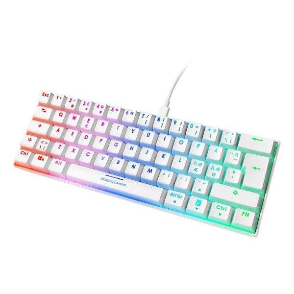 WHITE LINE WK85R Mechanical keyboard, 60% layout, red switches, white