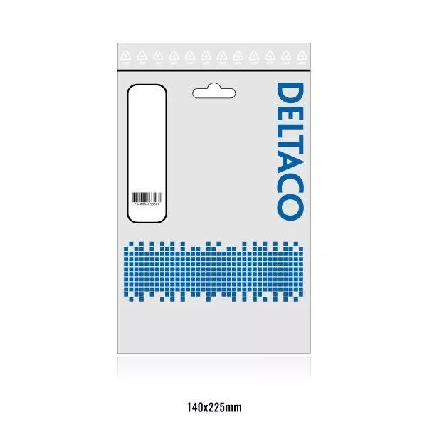 DELTACO USB 2.0 typ A till högervinklad Micro-B USB, 5-pin, 2m (USB-302C)