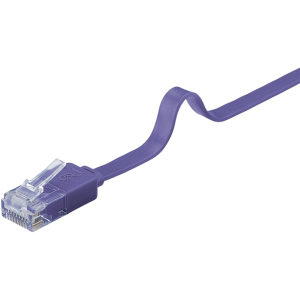 Goobay CAT 6 platt patchkabel, U/UTP, violett kopparledare (CU), 2 m