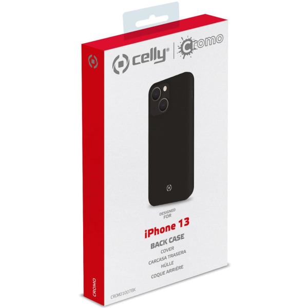 Celly Cromo Soft rubber case iPhone 13, Black Svart