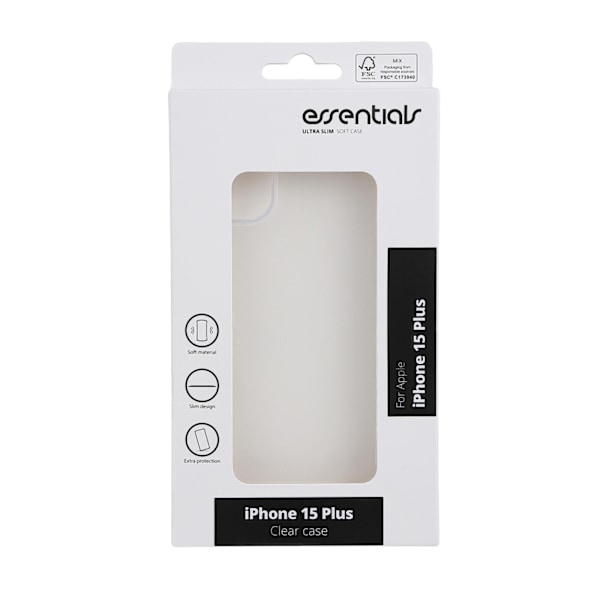Essentials iPhone 15 Plus TPU bagcover, transparent Transparent