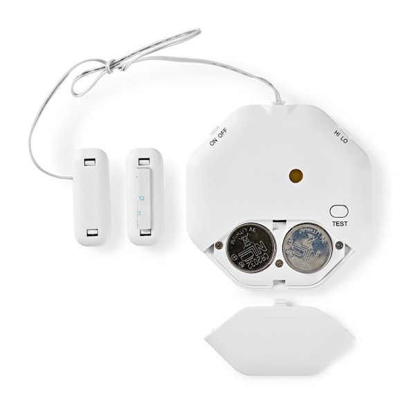 Nedis Dør Vindue Alarm | Batteri | 2x CR2032 | 85 dB | Hvid