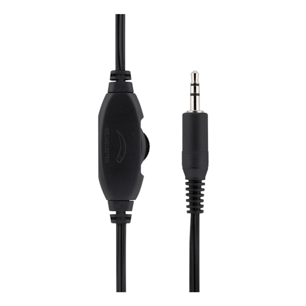 DELTACO hörlur med volymkontroll, 2,2m kabel (HL-27) Svart