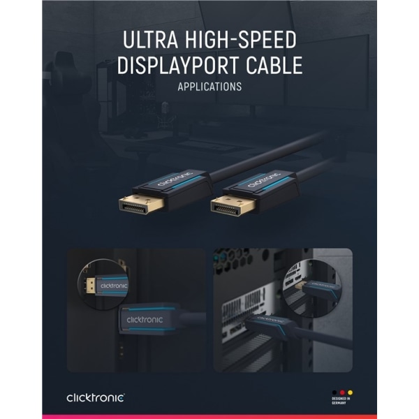 ClickTronic DisplayPort™-kabel Premium-kabel | 1x DisplayPort™-s