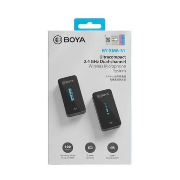 BOYA Langaton Mikrofoni x1 BY-XM6-S1 Ultra Compact 2.4GHz
