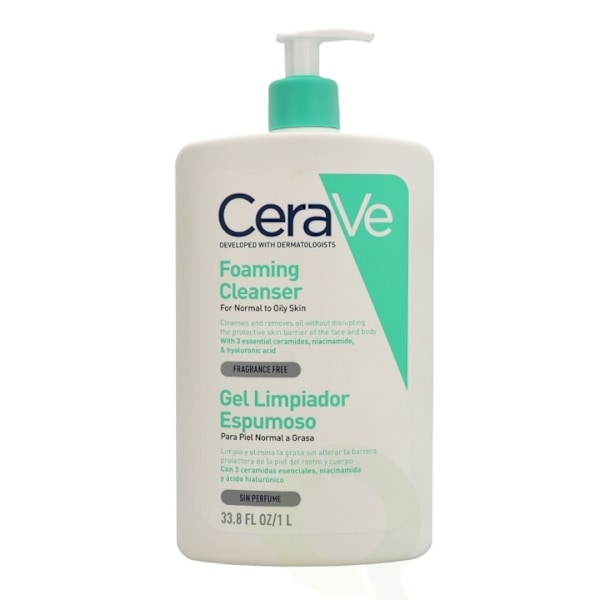 Cerave Foaming Cleanser w/Pump 1000 ml For Normal To Oily Skin