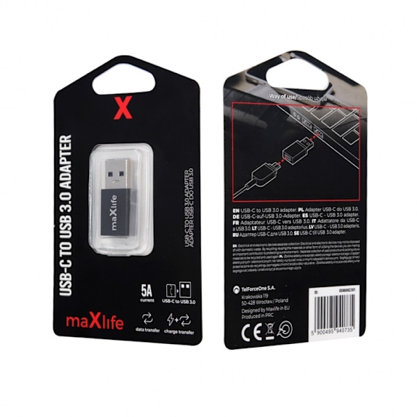 Maxlife USB-C USB 3.0 -sovitin