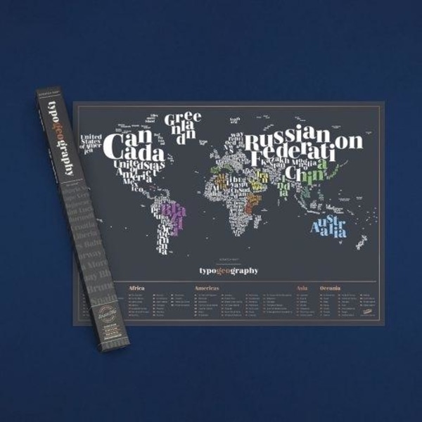 World Wide Scratch Map - kort, hvor du ridser navnene på de sted