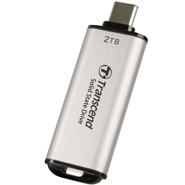 Transcend Portabel Mini SSD ESD300C USB-C 2TB 10Gbps (R1050/W950 Mb/s) Silver