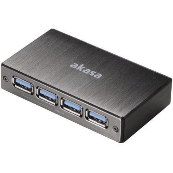 Akasa Connect 4SV, USB 3.0 hub med 4 porte, borstand aluminum, s