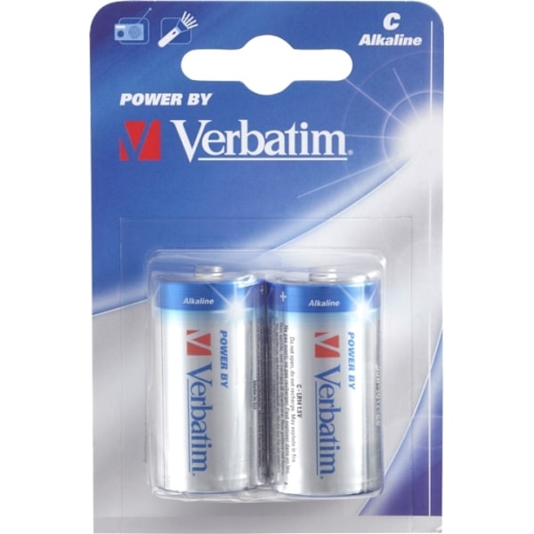 Verbatim batterier, C (LR14), 2-pack Alkaline, 1,5 V