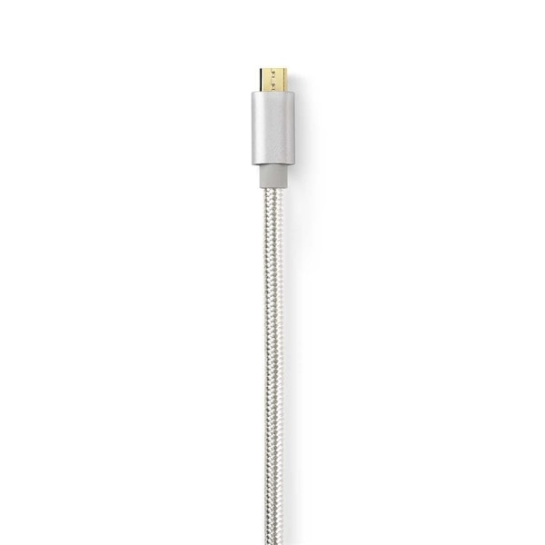 Nedis USB kaapeli | USB 2.0 | USB-C™ Uros | USB Micro-B Uros | 10 W | 480 Mbps | Kullattu | 3.00 m | Pyöreä | Nailon / Punottu | Alumiini | Laatikko k