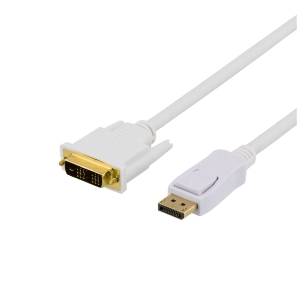 DELTACO DisplayPort till DVI monitorkabel, 20-pin ha - ha 1 m (DP-2011)