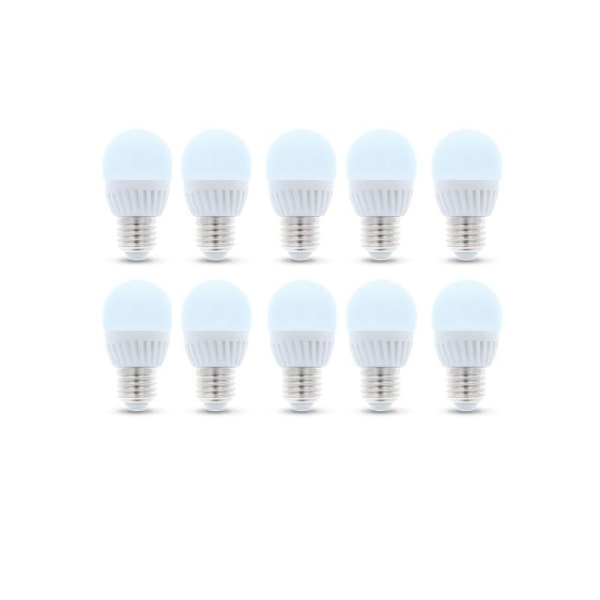 LED-Lampa E27, G45, 10W, 230V, 6000K, Keramisk 10-pack, Kallvit