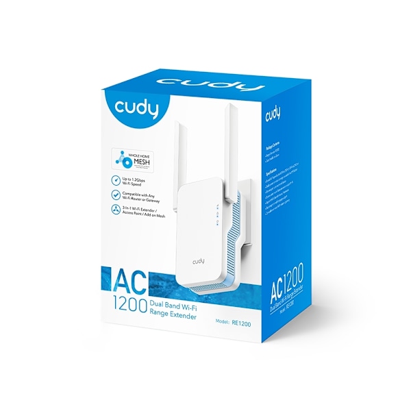 CUDY Wi-Fi Extender RE1200 AC1200 Mesh